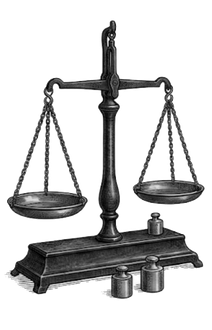 Balance scale, engraving