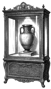 Display cabinet, engraving